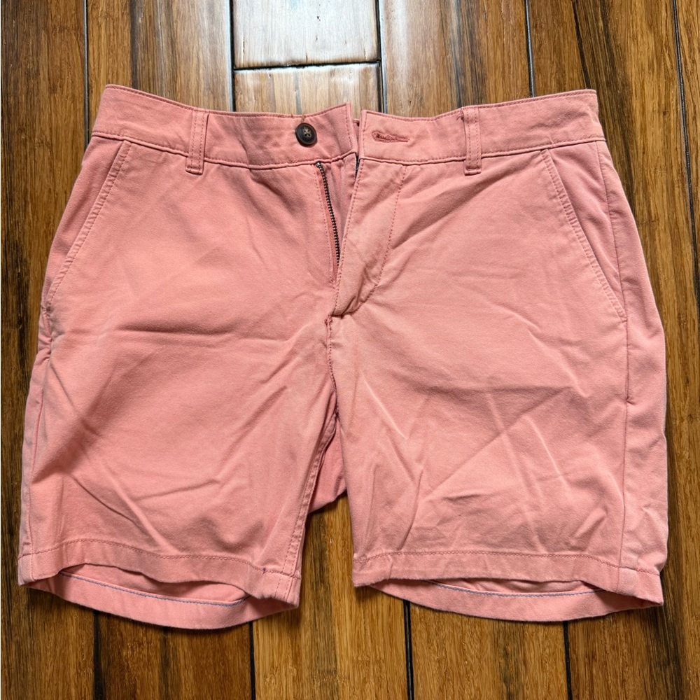 Mugsy Pink Flat Front Cotton Shorts